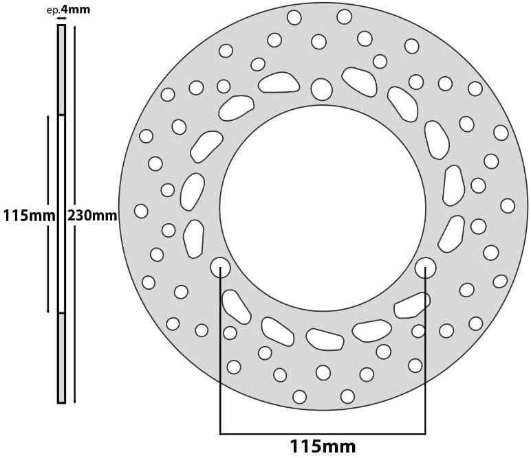 cyclingcolors Brake Disc Motorcycle Scooter Moped Compatible with Yamaha 125 N Max Front Outer Diameter 230 mm Inner 115 mm 3 Holes