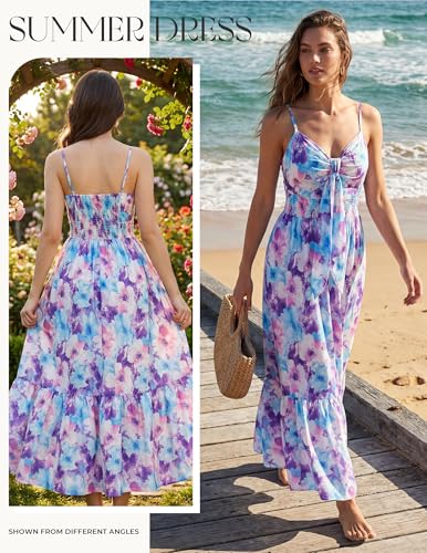 Image of GRACE KARIN Womens Summer Floral Maxi Dresses 2026 Long Flowy Boho Dress Beach Vacation Sundresses Casual Clothes with Pocket