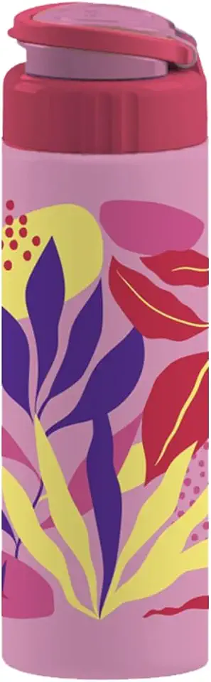 Garrafa Squeeze Roma TIBA 700 ml Decorada Rosa