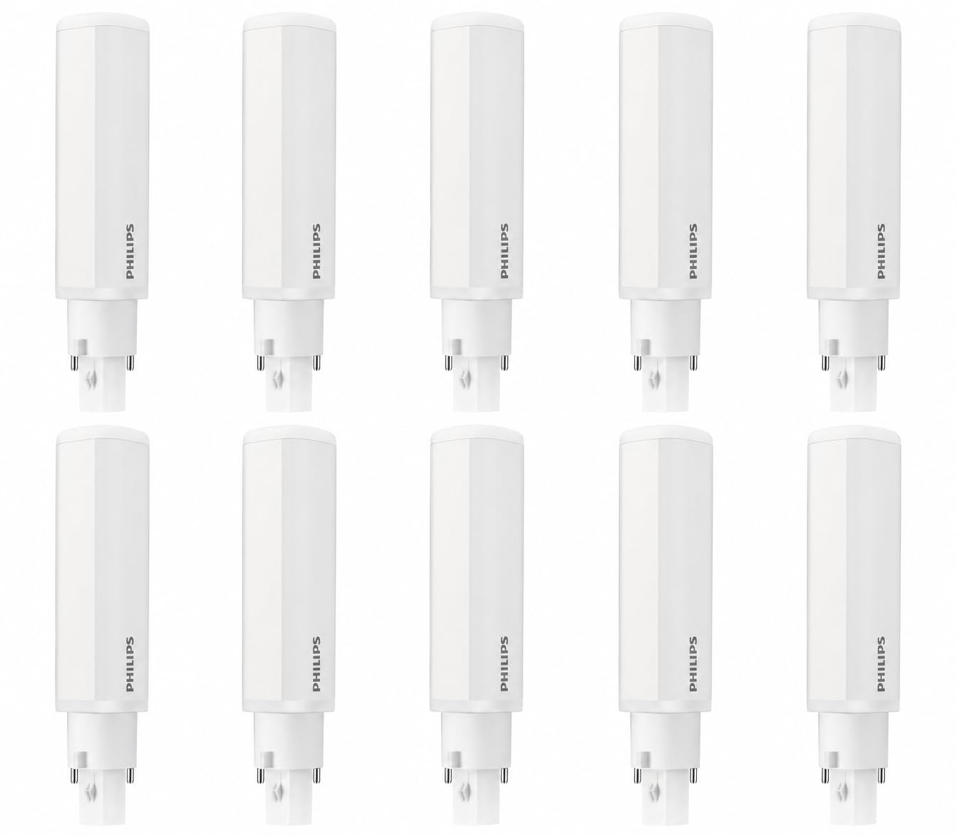 Philips CorePro LED PL-C 6.9W (18W) Cool White (4000k) 2 Pin G24d-2 CFL Replacement - 10 Pack