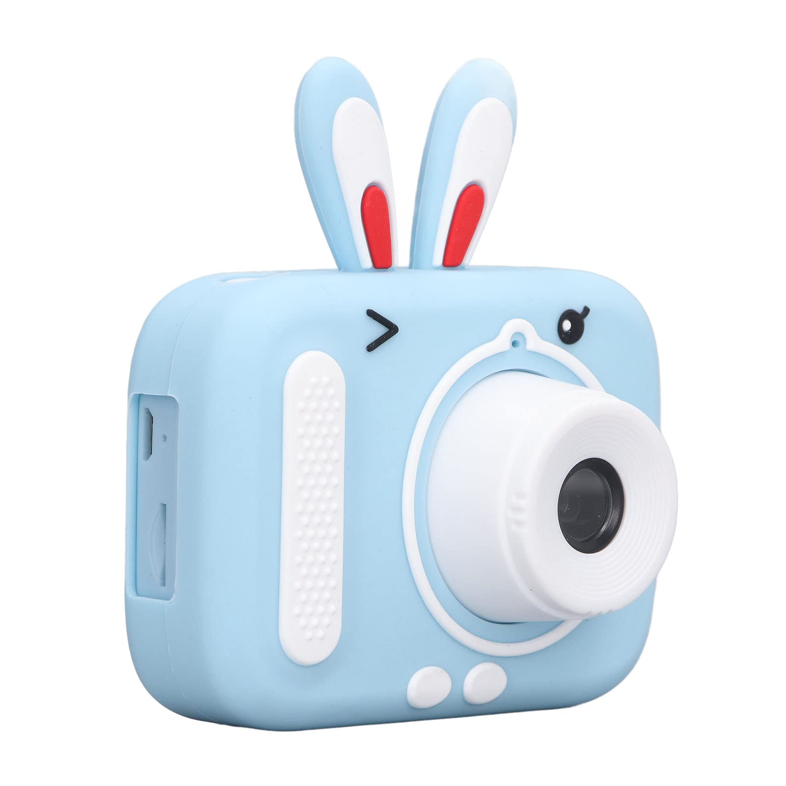 Kikumi Macchina Fotografica Digitale per Bambini 20MP Giocattolo Selfie per Bambini di Compleanno di Natale per Bambini Forma di Coniglio 2 Pollici (Blu)