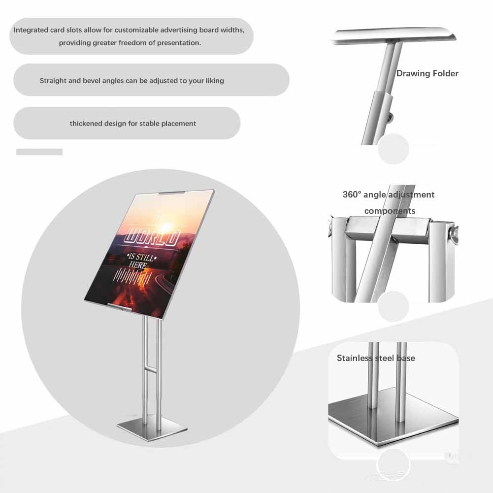 Soporte for letreros - Paquete de 1 soporte ajustable de alta resistencia, altura de hasta 57" - Soportes de piso for carteles, pizarras, espuma y pancartas(Rose Gold)