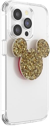 Miniatura 3 de PopSockets - Agarre para teléfono con soporte expandible, agarre adhesivo, Disney, Mickey dorado