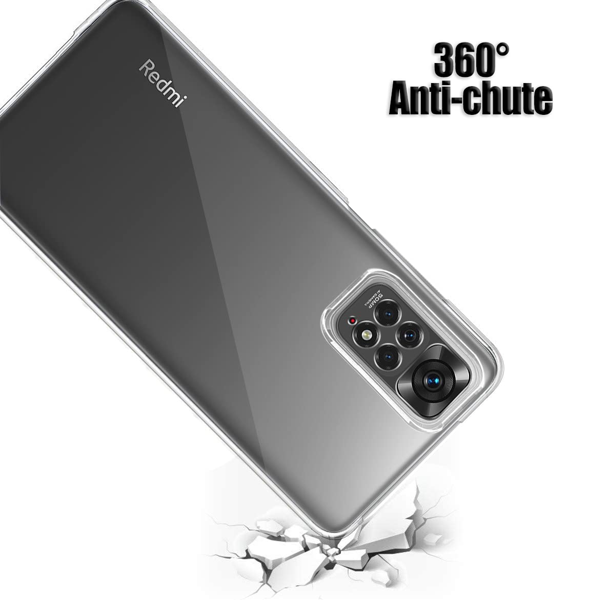 Coque Sur Redmi Note 11S, Housse Antichoc En Silicone TPU Et Fiber De