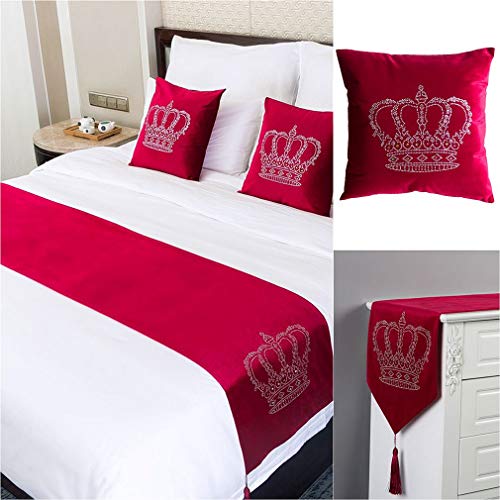 Bufanda de cama roja 45x210 cm COMVIP textil de alta decoración para hostelería 4