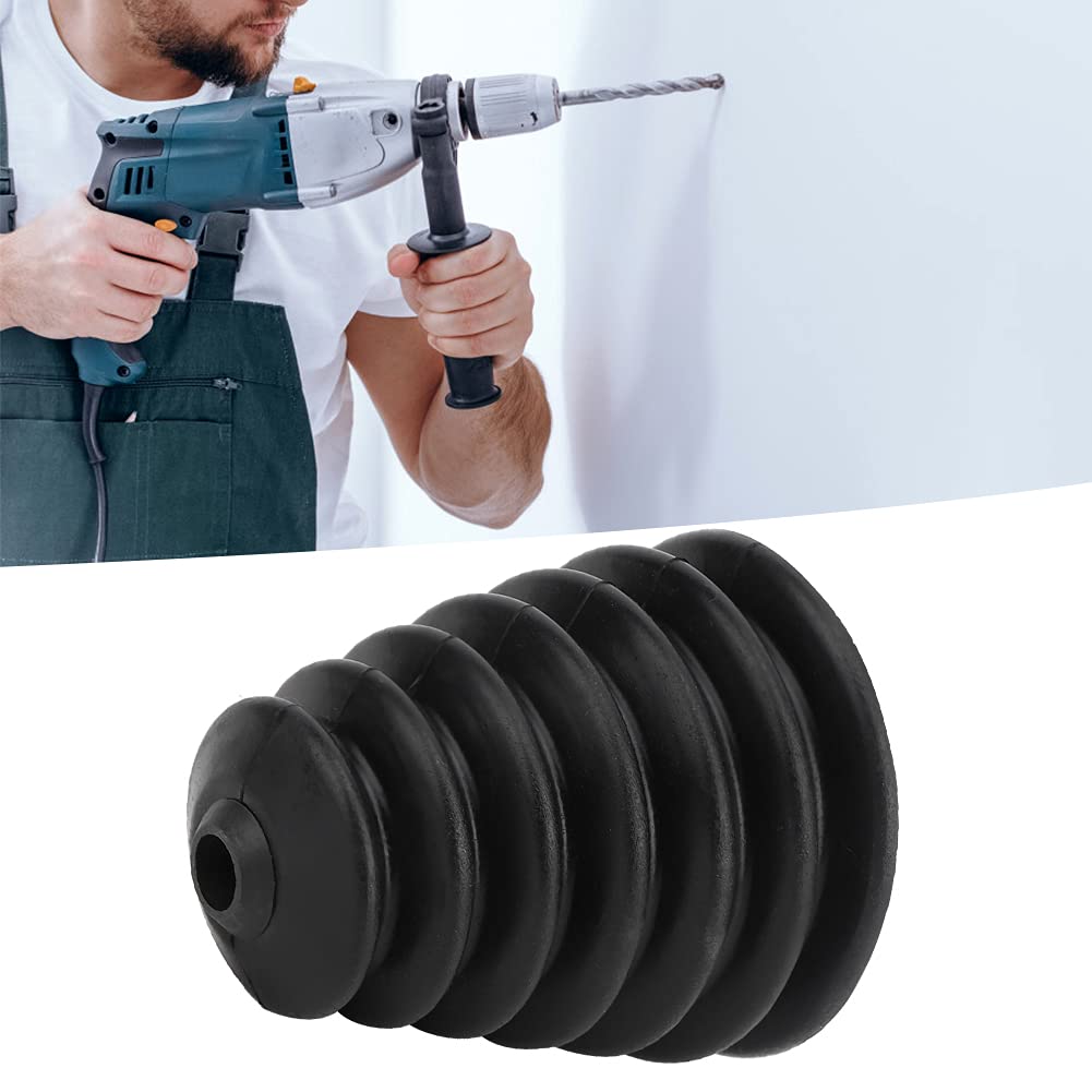 Pissente Electric Hammer Dust Cover Rubber Drill Dust Cover for 6mm to 16mm Bits Flexible Gasket Seal 3 Pack for Electric Hammer and Drill Collection Use (Black)