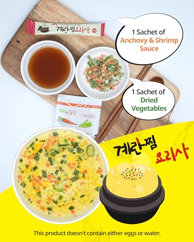 계란찜요리사 Korean Steamed Egg Kit Cup with Salted Shrimp Sauce - Korean Food Ready in just 3 Minutes Quick & Easy to Prepare - Authentic Korean Flavor 계란찜, 12 Pack