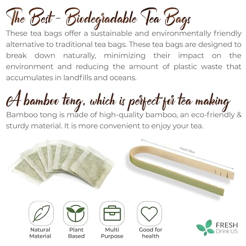 Image of FreshDrinkUS, Premium 40 Tea Bag Natural & Pure from Cinnamon Sticks. Cinnamon Herbal Tea. Made with Natural Material Tea Bags. No Sugar, No Caffeine, No Gluten, Vegan