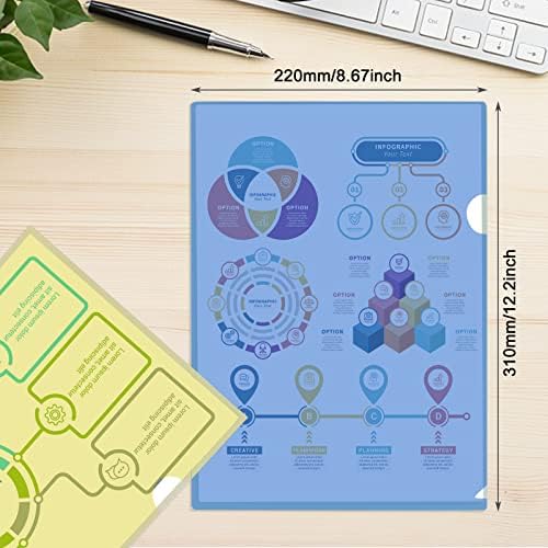 YOTINO 24 Pcs A4 Cut Flush Folders Plastic Top & Side Open Cut Flush File Document Wallet Folders A4 Sheet Protectors Report File Project Presentation Covers, 6 Colors
