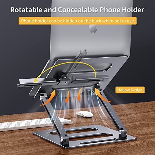 Laptop-Stand-for-Desk-Adjustable-xuenair-Foldable-Laptop-Phone-HolderPortable-Laptop-Riser-for-MacBook-Pro-Air-Dell-Hp-More-10-17-inch-Laptops-Dark-Gray