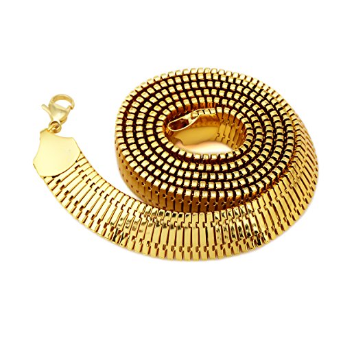 Collier gourmette or pour homme Mentes chaîne large 30 pouces style maille trottoir