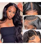 24 Inch Body Wave Lace Front Wigs Human Hair 180 Density 13x4 HD Transparent Lace Frontal Wigs wi...