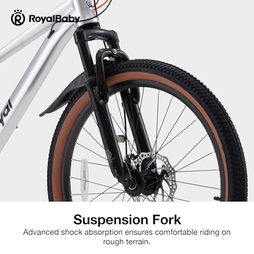 Image of RoyalBaby Kids Mountain Bike for Boys and Girls, Ultra-Light Aluminum 20-26 Inch Wheel Bicycle for 6-14 Years Old Children, 7 /21-Speeds Drivetrain