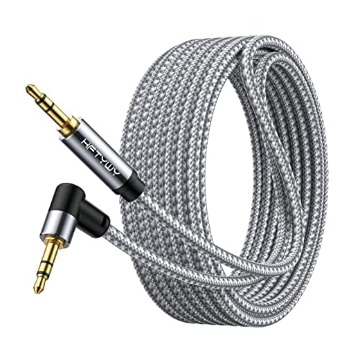 Hftywy Aux Cord,15 ft 3.5mm Audio Cable Headphone Cable Male to Male Stereo Hi-Fi Sound Nylon Braided aux to aux 1/8 Cable for Car Home Stereos Speakers Tablets, Speakers