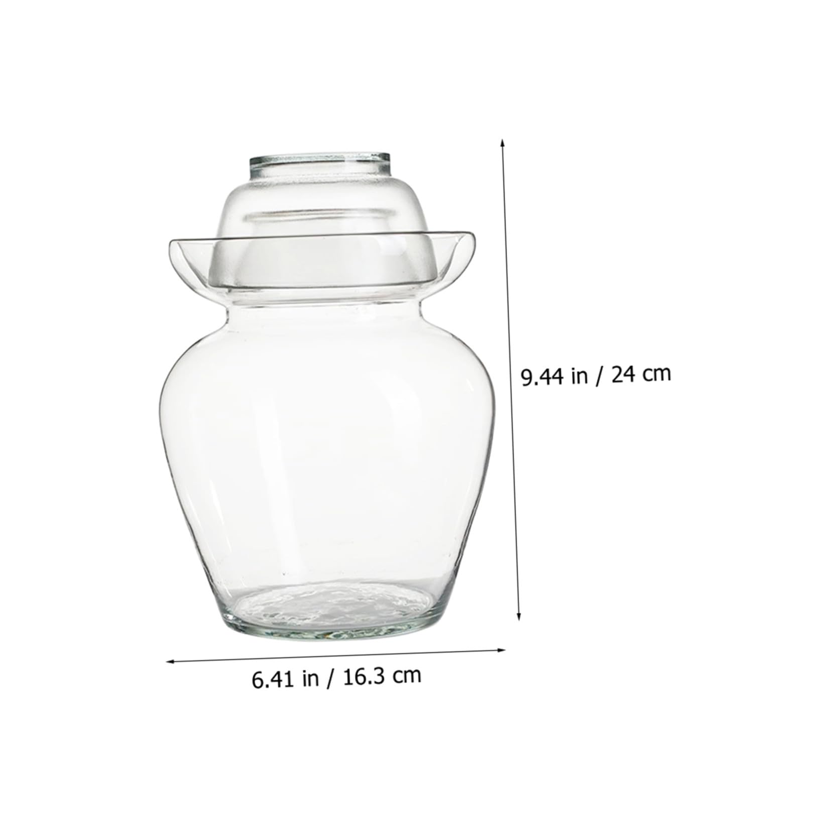 Tarro de Cristal Transparente para Encurtidos 2,5 Kg Tapa Hermética, Recipiente de Vidrio para Verduras Fermentadas y Almacenamiento en Cocina
