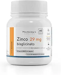Zinco quelato bisglicinato 29 mg 60 cápsulas - Montenegro Nutrition