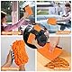 vsshe 5 Stück Autopflege Set mit 3er 600GSM Mikrofasertücher Auto (Korallenfleece) & 2er Mikrofaser Waschhandschuh, Reinigungsset für Auto & Haushalt | 100% Kratzfrei Super saugfähig (40x30cm) orange