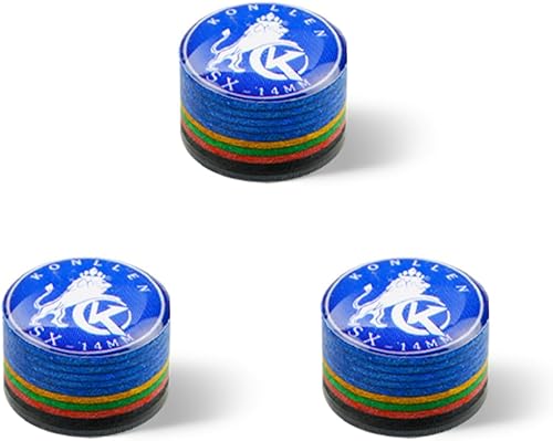 Miniatura 17 de KONLLEN Puntas de Taco de Piscina 9 Capas Arcoíris para Billar (Durezas SX/SS/S/M/MH/H) (Tamaño 11mm/14mm) Punta de Taco de Piscina con Junta H-azul