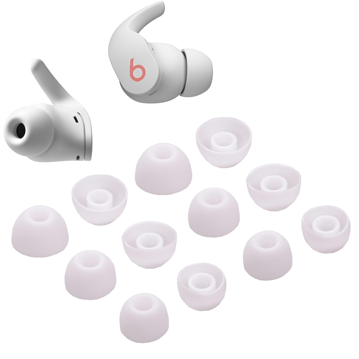 6 Pairs Replacement Earbuds Tips Silicone Eartips Set for Beats Fit Pro Buds Headphones Wireless Fit in Case Ear Tips (White)