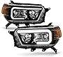AKKON - Fits 2010-2013 Toyota 4Runner [C-Tube Bar] LED Parking Black Headlights Pair Driver Left+Passenger Right Replacement