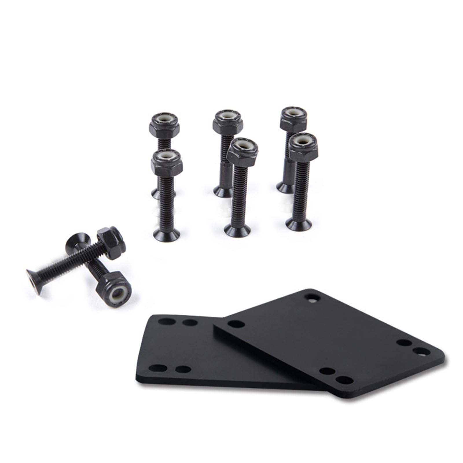 DRAGONRUN 2 Pcs Skateboard Risers Pad with Screws and Nut Longboards Rise Pads Soft Shock Absorption Pads Shockproof Hardware