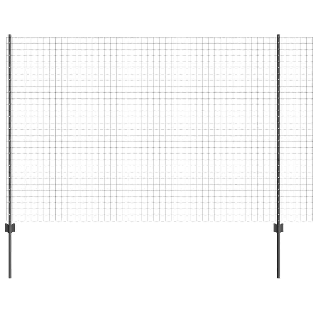 Grey Steel PVC Fence Panel with Posts 1.5 x 10m Outdoor Privacy Screen for Garden Patio Terrace Boundary Yard Security Durable UV-Resistant Easy Assembly Set