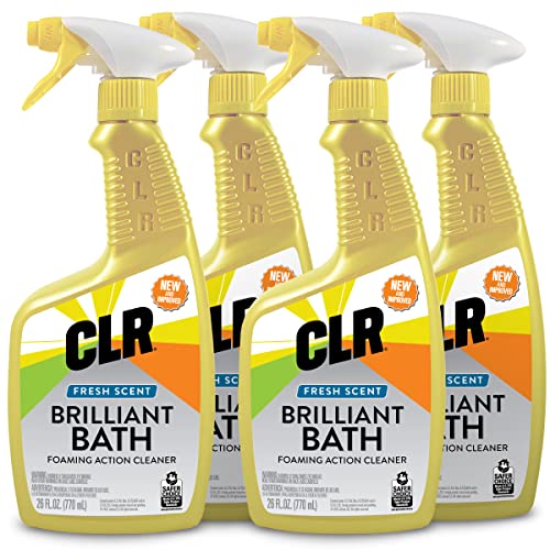 CLR Brilliant Bath Foaming Bathroom Cleaner Spray - Dissolves Calcium, Lime, and Soap Scum - Fresh Scent, 26 Ounce Bottle (Pack of 4) CLR Brilliant Bath Foaming Bathroom Cleaner Spray - Dissolves Calcium, Lime, and Soap Scum - Fresh Scent, 26 Ounce Bottle (Pack of 4)