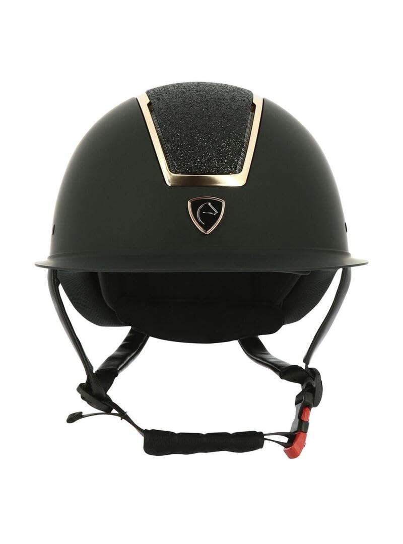 Ekkia EQUITHÈME Glint Mat - Casco de equitación, color negro y rosa