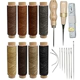 Leather Sewing Kit Set of 21 Leather Working Tools Upholstery Repair Kit for DIY Bookbinding Crafts and Leather Sewing, Shoe Repair