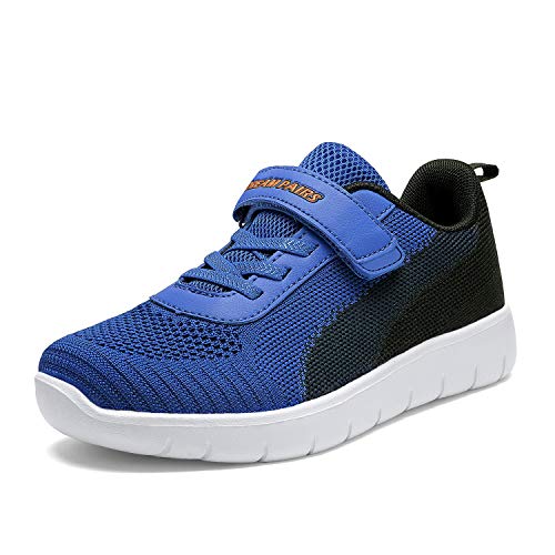 DREAM PAIRS Boys Girls Shoes Kids Tennis EZ-Ons MagicZips Athletic Running Walking Barefoot Zero Drop Sneakers,Size 1 Little Kid,Royal/Blue/Navy/Black,Zoom-K