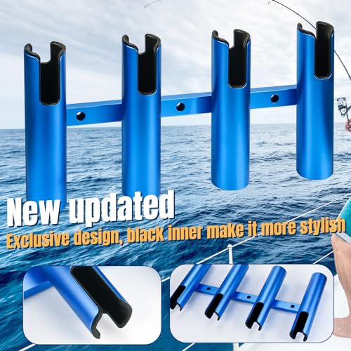 image for Marinebaby Fishing Boat Rod Holder Aluminum,4 Link Tube Aluminum Rod R