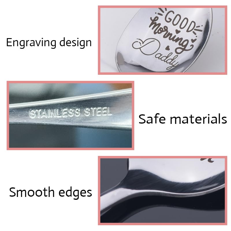 Remifala Dad's Coffee Stainless Steel Spoon - Laser Engraved Gift For Father's Day, Birthday