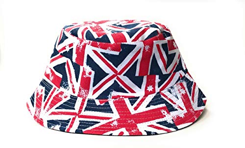 KGM Chapeau bob élégant avec motif Union Jack, Multicolore, Taille
