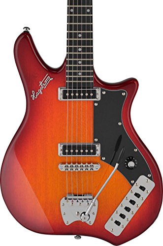Hagstrom IMP-BLK Guitare électrique 6 cordes Noir brillant Cherry Sunburst - Les Beatles, Paul McCartney, John Lennon, RIngo Starr, George Harrison Hagstrom IMP-BLK Guitare électrique 6 cordes Noir brillant Cherry Sunburst