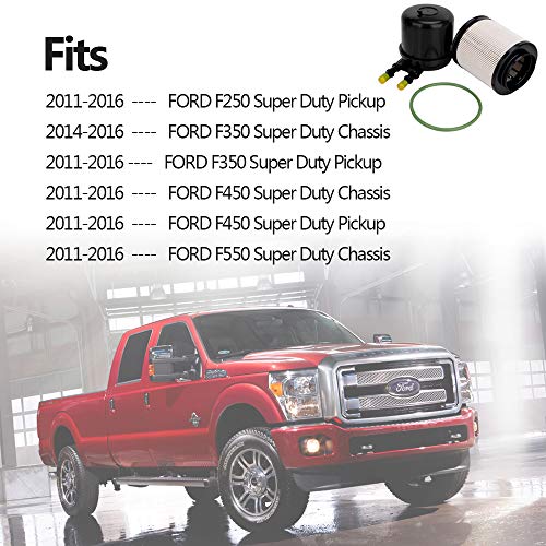 Fd-4615 6.7 Powerstroke Fuel Filter For 2011-2016 Ford F250 F350 F450 F550 Super Duty Truck 5 Micron Diesel Fuel Filter Water Separator Kit Replace Motorcraft Fd4615 Bc3Z-9N184-B 6.7L V8 Fuel Filters #TOP6