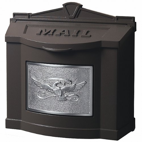 Gaines Wm Wallmount Mailbox, Eagle Design Wm9, Black/Satin Nickel #TOP1