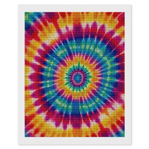 Kit d'art diamant maccbn pour évacuer le stress avec une toile carrée complète tie-dye adulte