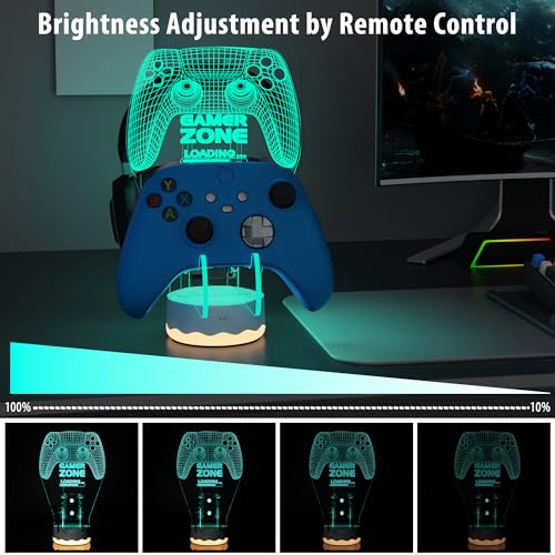 CoolGift Mart Light up Headset and Controller Stand, 16 Colors 3D LED Lights Gamepad Headphone Holder with Remote Control, Game Controller Hanger for All Universal Gaming PC Accessories by CoolGift Mart - Image 7