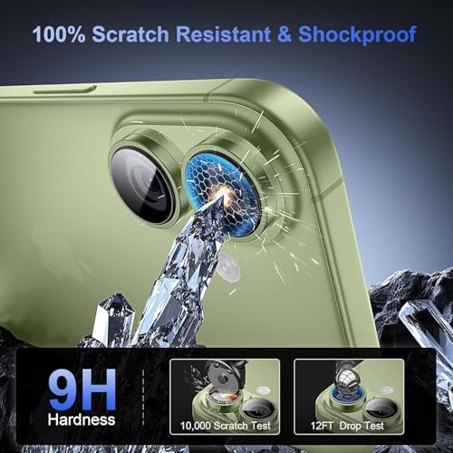 Image of Choiche Camera Lens Protector Compatible for iPhone 17 (Green) - 9H Tempered Glass Camera Cover, HD Clear Anti-Scratch Screen Protector with Metal Ring Decoration, Case Friendly, Night Shot Safe