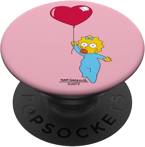 Miniatura 1 de The Simpsons Maggie - Globo de corazón para el día de San Valentín, PopSockets estándar PopGrip