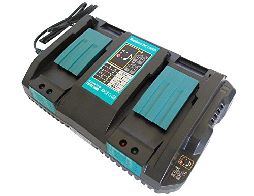 YASI MFG® Chargeur Double Rapide à Deux Voies, Chargeur de Rechange pour Makita DC18RD, 196933-6, 4A