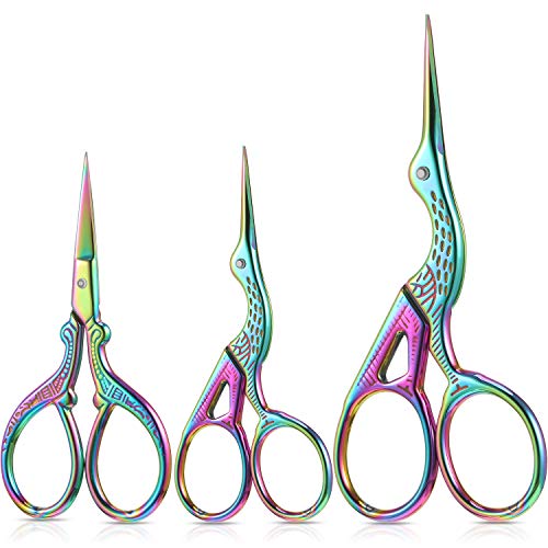 3-Piece Stork Stainless Steel Crane Design Sewing Scissors - Embroidery, Tailor & Dressmaker Shears for Sewing, Craft & Everyday Use