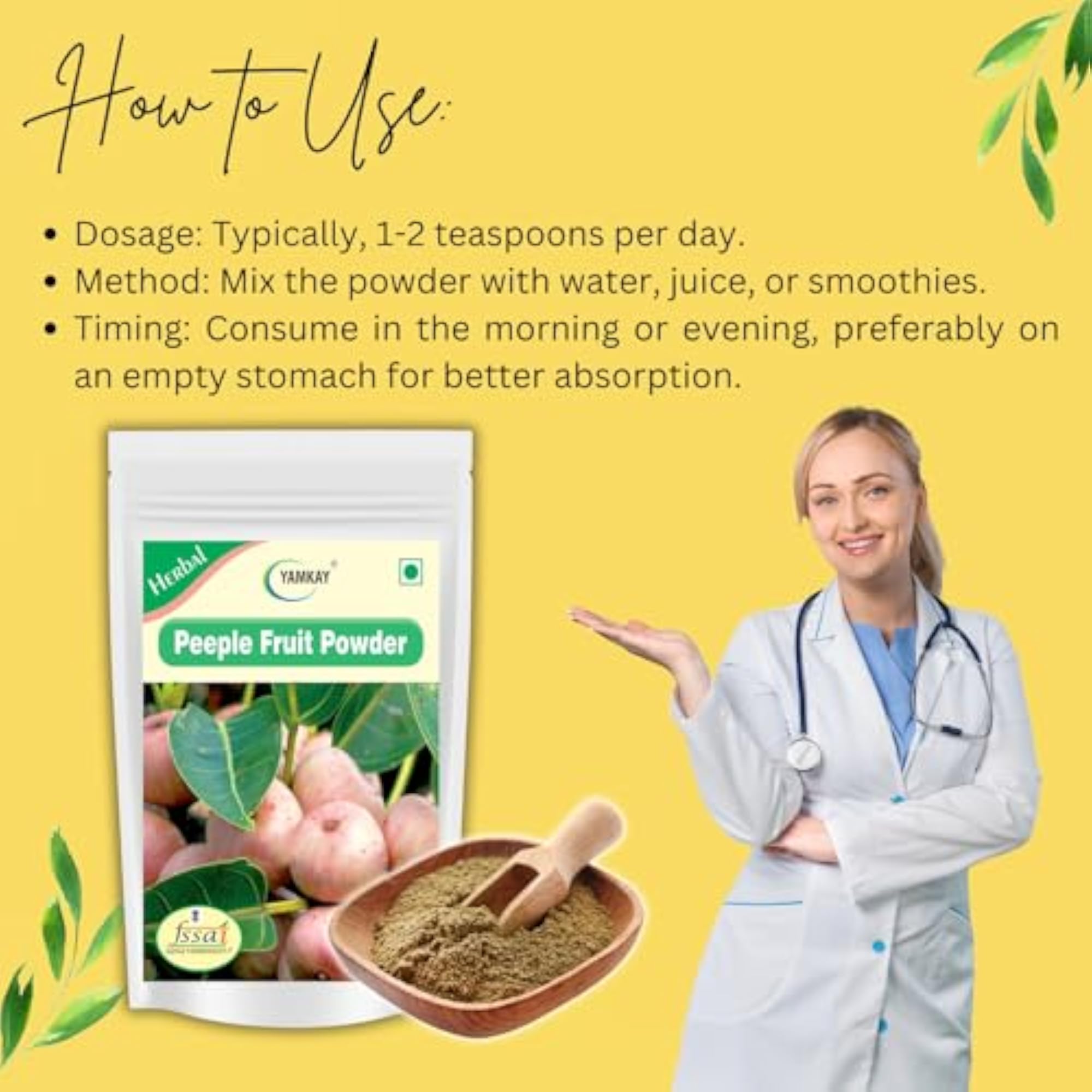Peepal Tree Fruit Powder, Yamkay, 500 gm