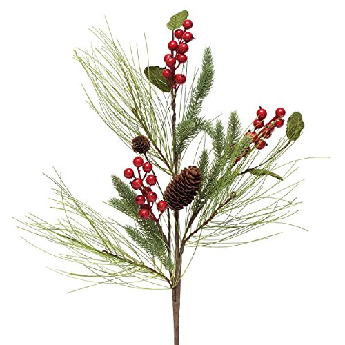 MeraVic Spruce Red Berry Winter Christmas Spray (11" x 28")