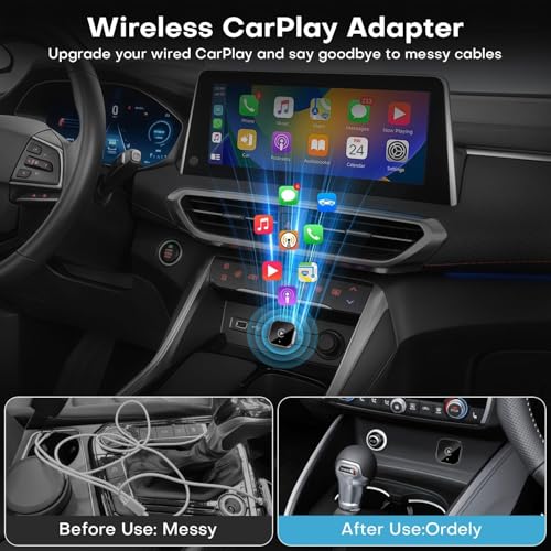 2026 Upgraded Wireless CarPlay Adapter,Effortlessly Convert Wired to Wireless CarPlay,Suitable for cars with carplay,Compatible with iPhone iOS 10+ & Android Auto,Mini&Stable Car Play Wireless Adapter - Image 3