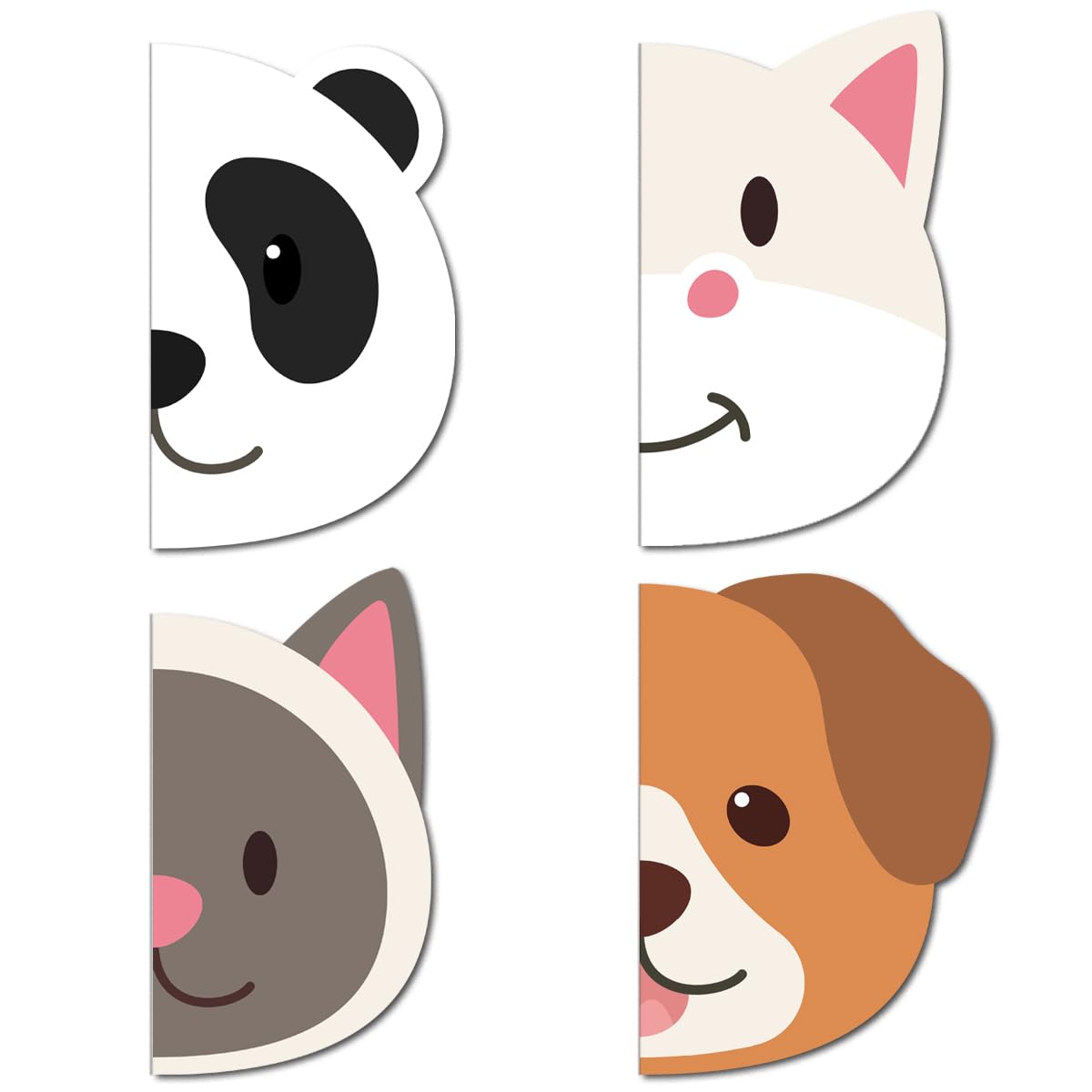 SIIXU Cute Animal Shaped Notebooks, 4 Pack A5 Lined Journal, Unique Aesthetic Design