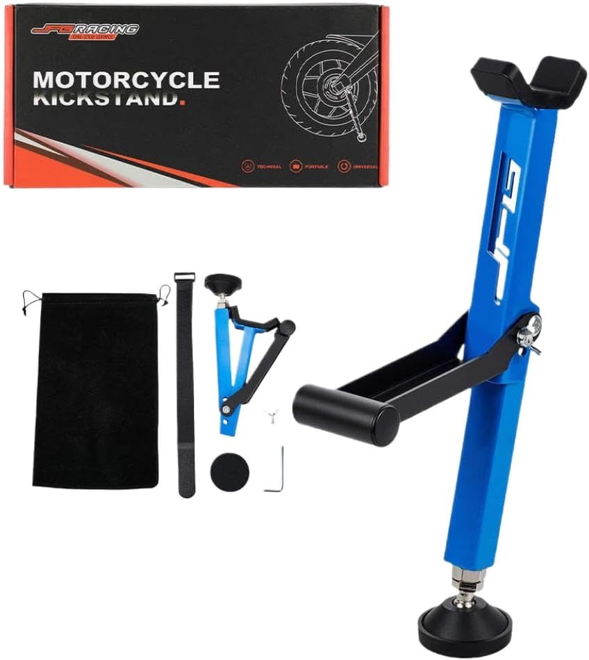 Swingarm Lift Foldable Portable Lifting Frame Motorcycle Wheel Support Side Stand Paddock Compatible with Motorcycle(Blue)