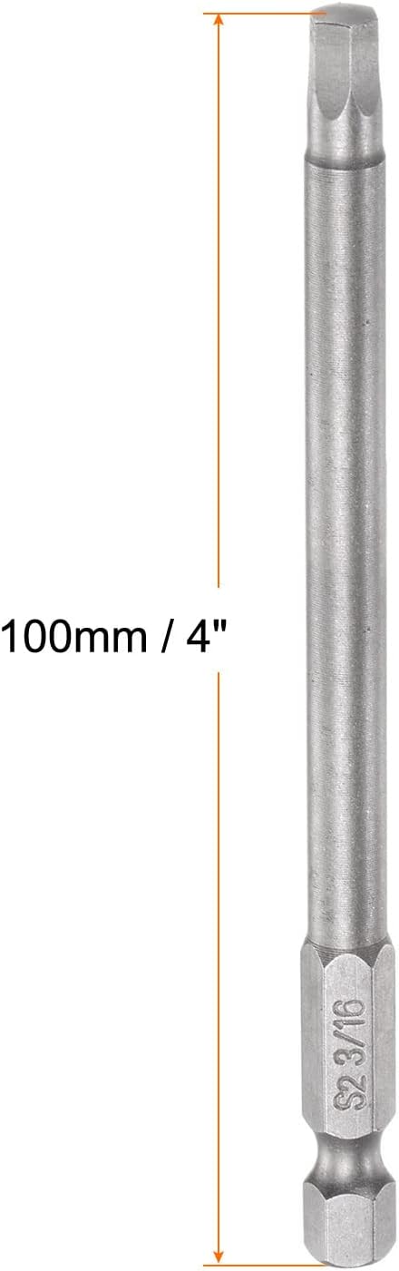 HARFINGTON 3/16" Hex Screwdriver Bit SAE 1/4" Hex Shank 4" Length Magnetic S2 Steel Power Drill Bits