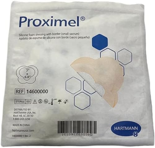 Adhesivo sacro Proximel de espuma de silicona con borde estéril, caja de 5