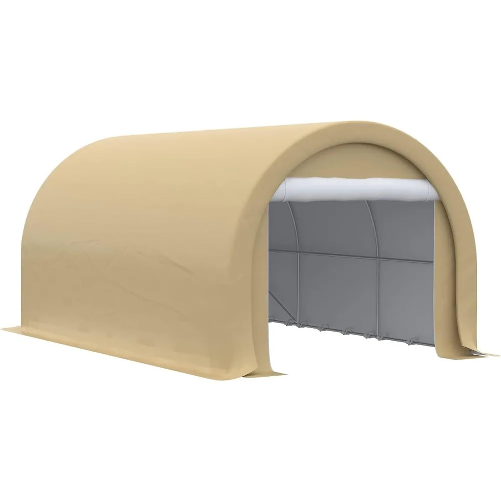 Garaje Portátil Exterior Carpa de Garaje portátil Resistente de 10' x 16' con Puerta Grande con Cierre de Cremallera y Cubierta de Polietileno Anti-UV for Coche